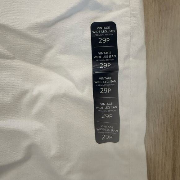NWT J.Crew Factory Premium Edition Vintage Wide Leg Jean in White 29P Petite - Picture 7 of 7
